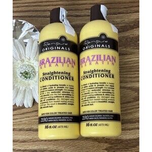 2 x Renpure Original Brazilian Keratin Straightening Condition 16oz Sulfate Free